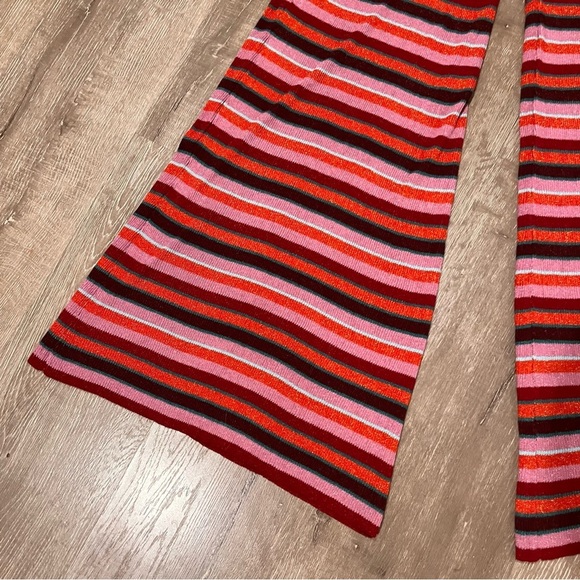 ZARA Trousers SHIMMERY Thread STRIPED KNIT Special Edition L Pants Disco… - Picture 4 of 11